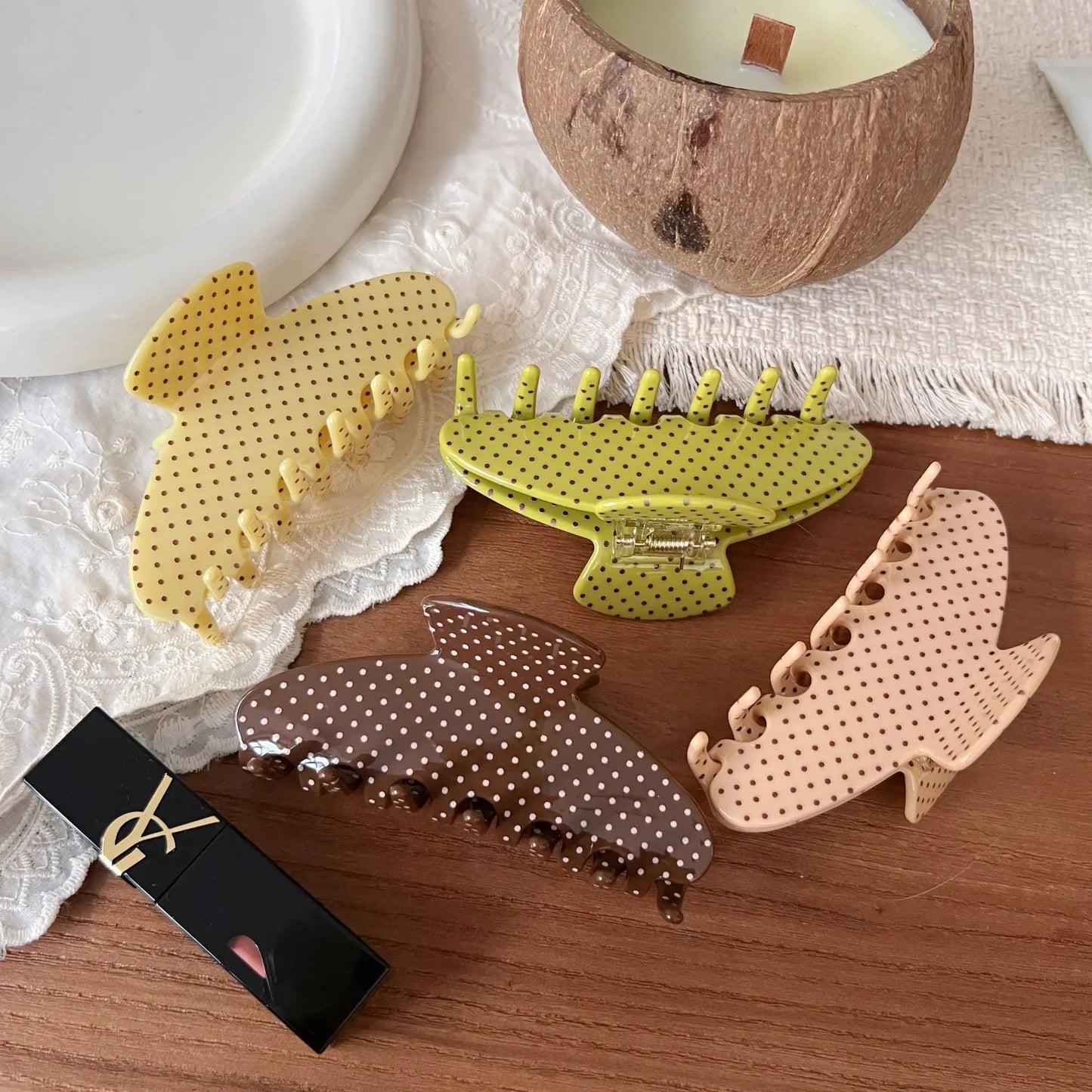 Polka Dot Claw Clip