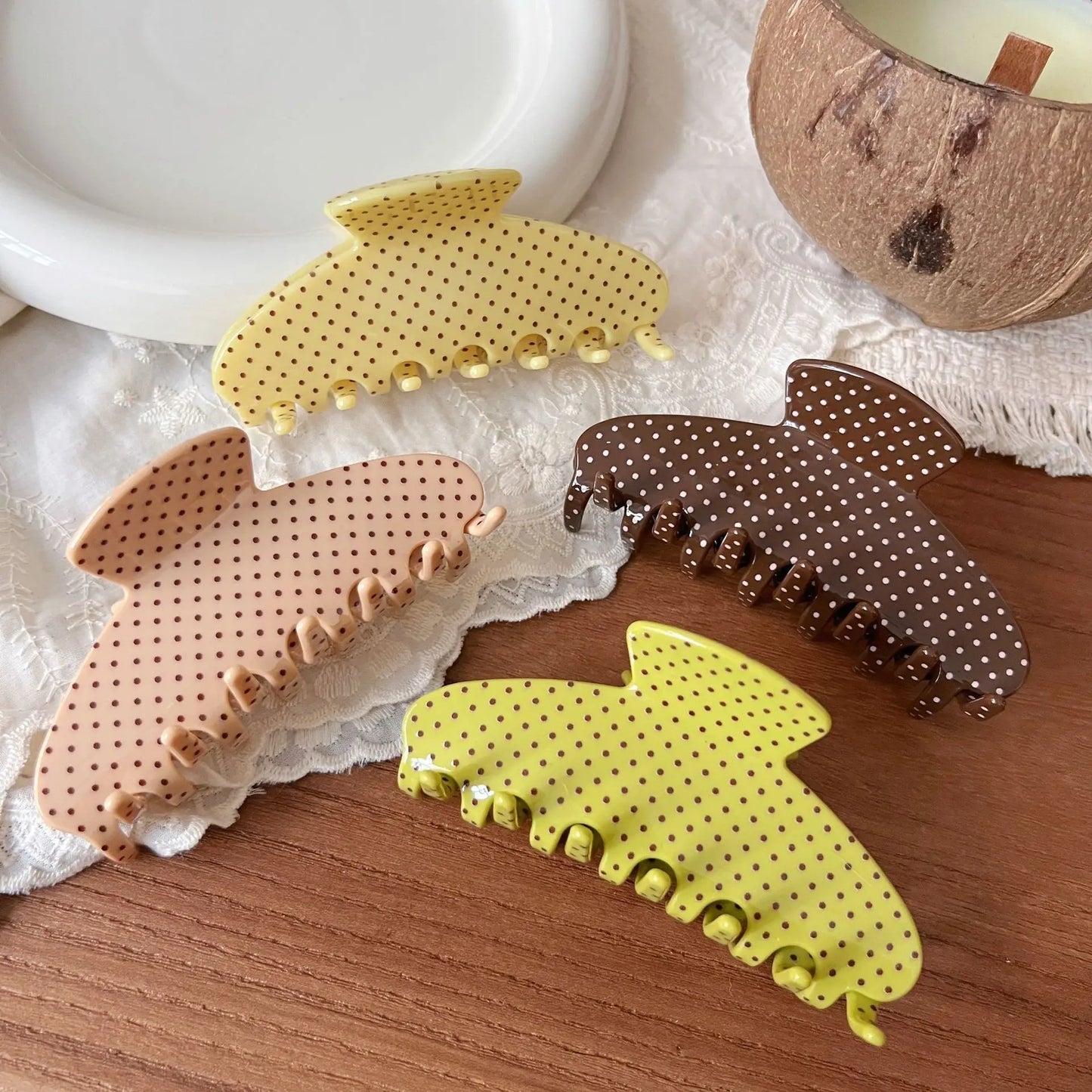 Polka Dot Claw Clip